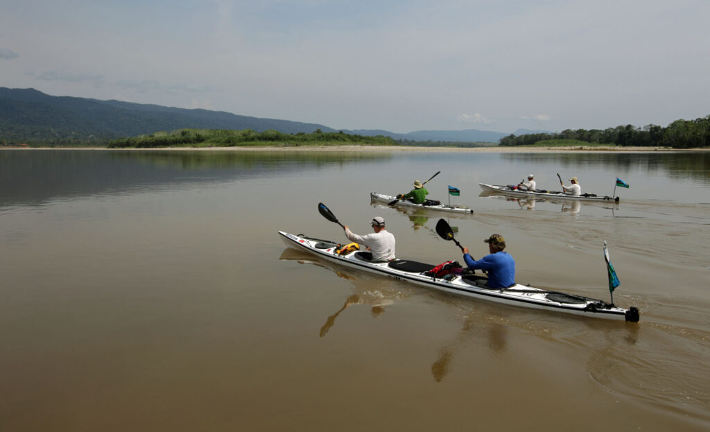 Amazon Express expedition leaves Poyeni, Peru.