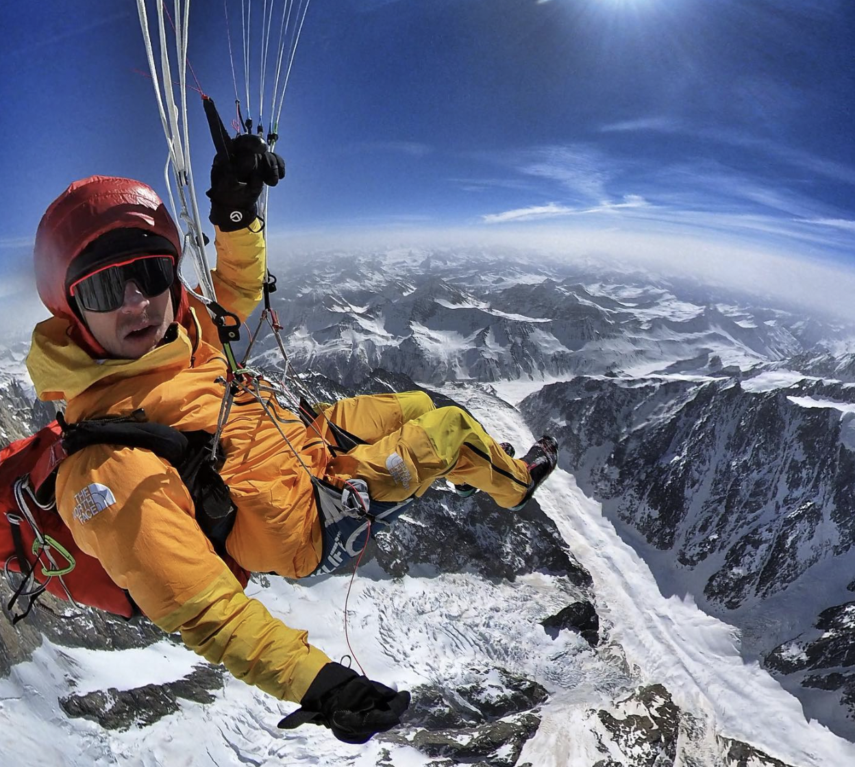 David Göttler during his second hobby - paragliding off the mountains