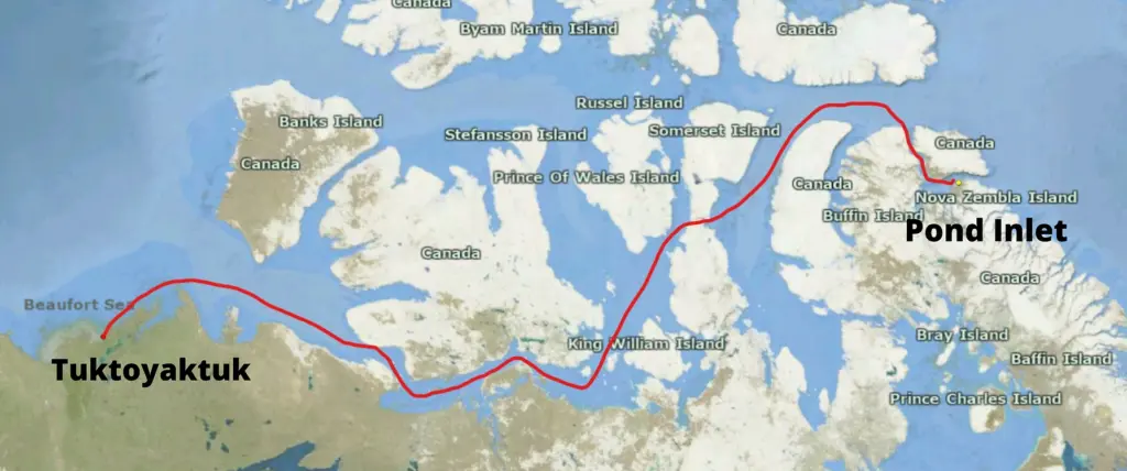 Karl Kruger North West Passage map and route